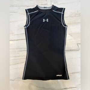 Under Armour Black and Gray Fitted Top